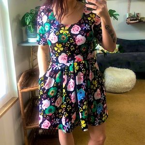 Neon floral dress